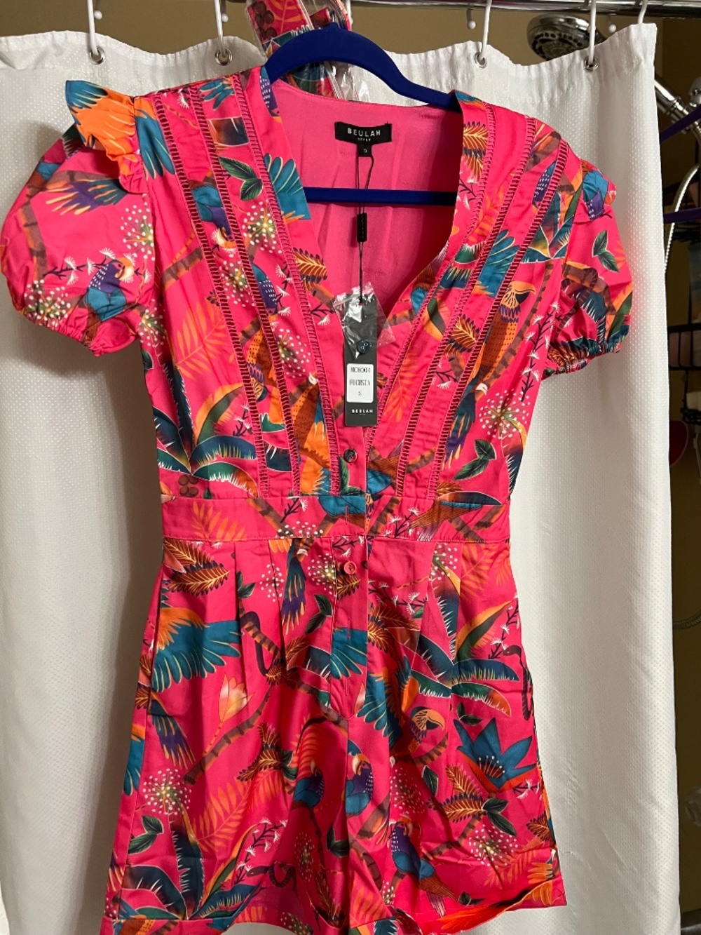 Ladies NWT Fushia Pink Romper by Beulah Size Small - Picture 7 of 10